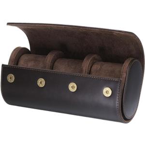 HARFINGTON Watch Roll Travel Case 3 Slots Portable Leather Storage Cases for Men and Women, Watches Storage Organizer with Removable Pillows for Traveling, Display, Home Storage, Coffee