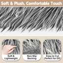 White Grey 8x60Inch Faux Fur Shaggy Plush Faux Fur, Fabric Precut Strips Fluffy Fuzzy Faux Fur, Craft Beard Hair, Beard Miniature Dolls Rugs Mats Gift, Winter Halloween Christmas Costume Party Decor