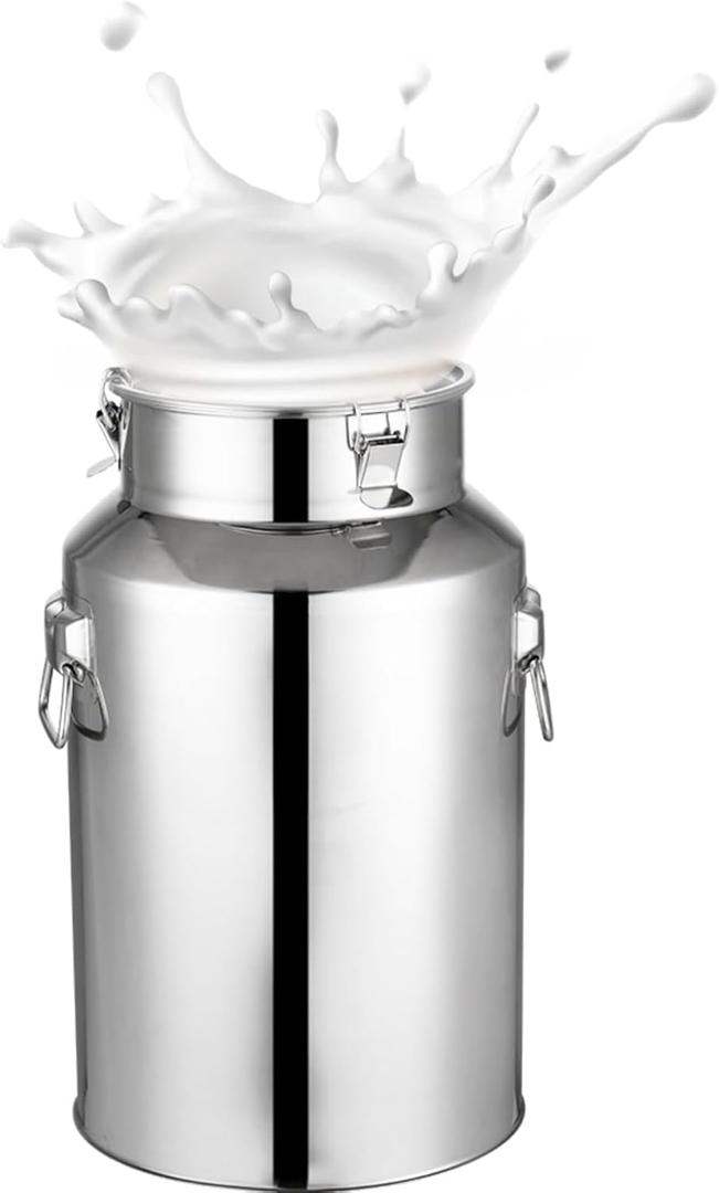 Stainless Steel Milk Can, 1.32 Gallon Milk Bucket with Sealed Lid Milk Jug Large Capacity Milk Pail, Milk Jug Goat Milking Supplies