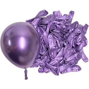 30PCS Metallic Chrome Balloons, 10 Inch Round Latex Birthday Balloons for Party Wedding Engagement Graduation Decorations, Purple