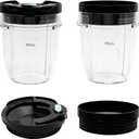 2 Packs 12oz cups with sealing lids and steam-release button lids, Compatible with Nutri Ninja Pro Series and Nutri Ninja Auto-IQ Blender CT640C,CT680,CT682SP,BL450,BL484,BL486CO,BL480