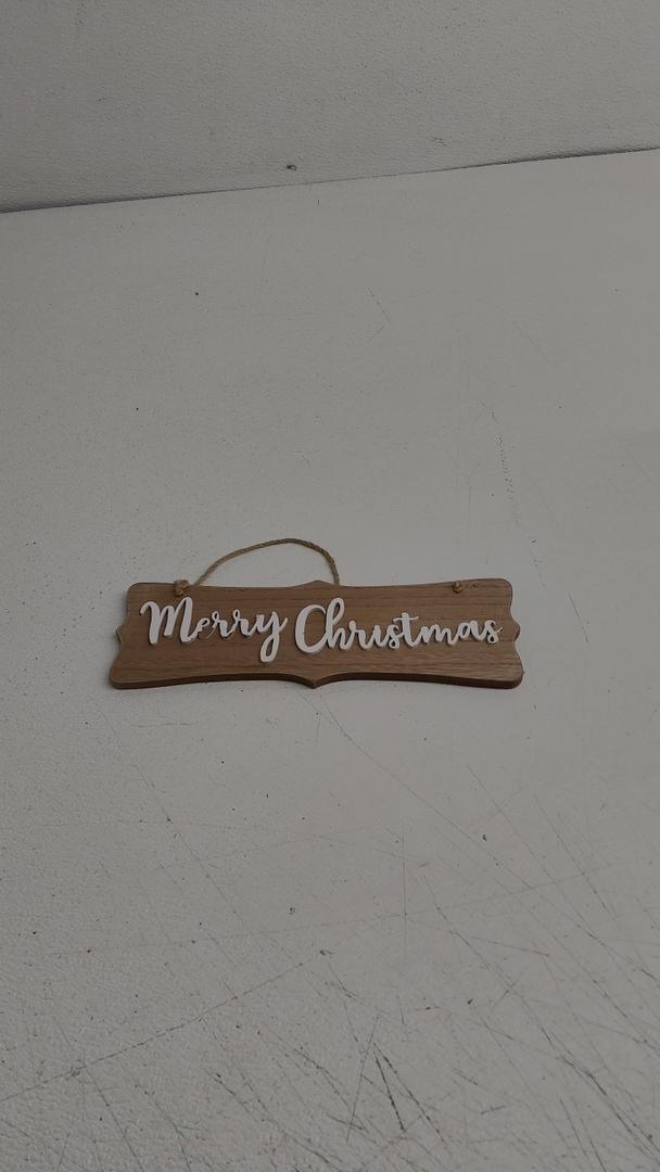 Wooden Sign Merry Christmas Ornament Round 12* in