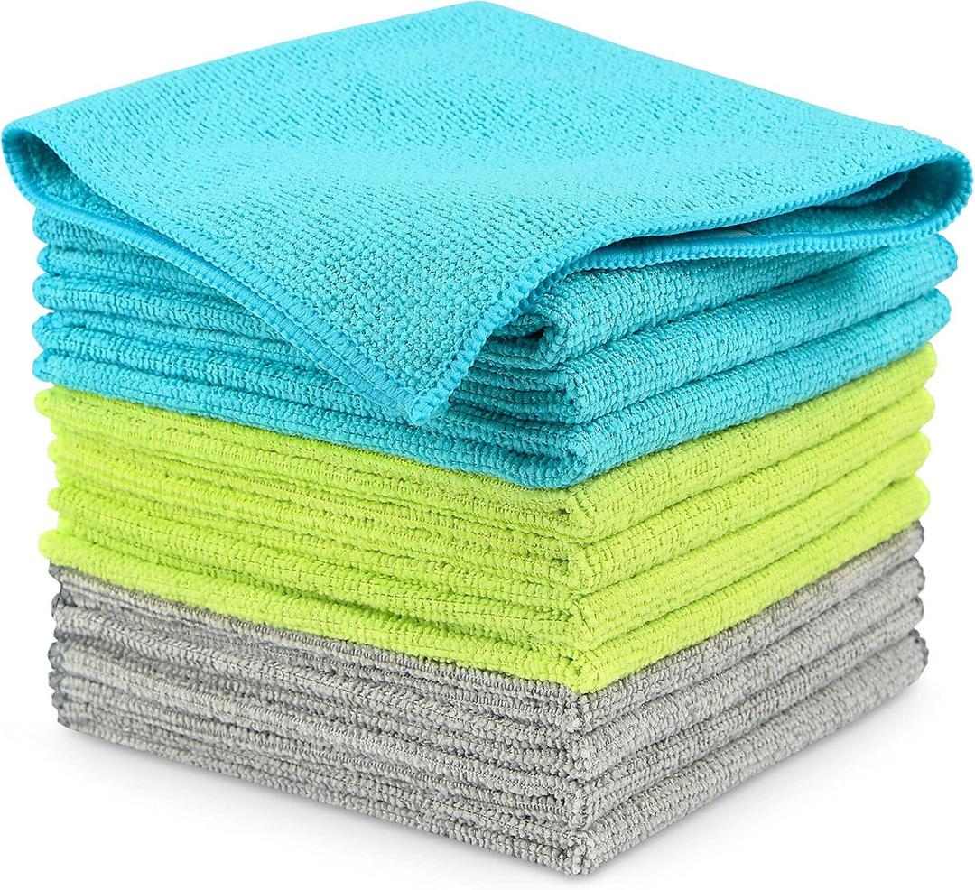 AIDEA Microfiber Cleaning Cloth-12PK, Soft Microfiber Towels for Cars, Absorbent Cleaning Rags, Lint-Free Streak-Free Wash Cloths for House, Kitchen, Window (12in.x12in)