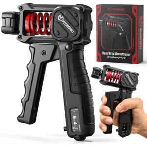 FitBeast Grip Strength Trainer, Adjustable Hand Gripper Strengthener with Counter, 10-130LB Forearm Strengthener for Strength Training, Recovery & Stress Relief  Ergonomic Handle for Men & Women
