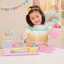 Battat Play Circle Dish Set Plates, Cups, and Tea Party Toys Kitchen Toys for Toddlers Pretend Play 3+ Years(34 Pieces)