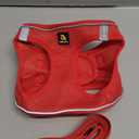 BELLA & PAL Step in Vest Harness for Small and Medium Dogs, No Pull Small Dog Harness with Leash Set, Comfortable Air Mesh Dog Vest Harness with Reflective Strip (Red, L)