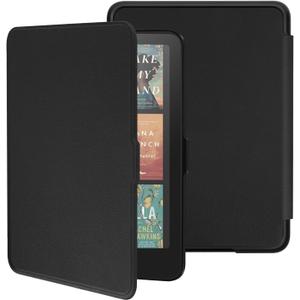 Slim Case for All-New 7" Kindle Paperwhite 12th Gen 2024&Kindle Colorsoft Signature Edition 2024, PU Leather Shell PC Cover with Auto Wake/Sleep,Black