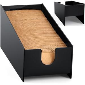 Acellegic Coffee Cup Sleeve Holder Hot Cup Sleeve Dispenser for Bulk Storage, Black Acrylic Slope Dispenser for Countertop at Home Coffee Bar Office Kitchen