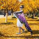 2 x Girl's Butterfly Wings and Mask Set - Colorful Pink - Purple Look, Great for Halloween, Birthday Party Dress - up and Cosplay (Pink and Purple)