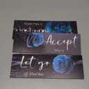 3 Pcs Teal wall decor Inspirational Teal Bathroom Decor Wooden Rose Wall Art Turquoise Office Decoration with Accept Let Go Have Faith Quotes for Girl Women Bedroom 12 x 4 Inches