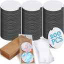 Tioncy 400 Pcs Sublimation Car Coaster Blank Set, 2.76'' DIY Craft Kit with Self-Adhesive Bags and Display Cards for Thermal Sublimation(Brown)