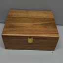 DRASTAR Wooden Keepsake Box, Large Acacia storage box with a Hinged Lid, Memory treasure box for Crafts and Photo Storage