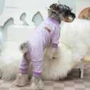 PUPTECK Dog Pajamas for Small Medium Large Sized Dogs, Stretchy Dog Pjs Onesie Clothes Soft Fleece Sweaters Puppy Cat Outfits Pet Jumpsuit (Pink)