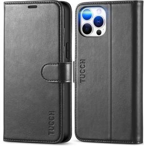 TUCCH Wallet Case Compatible with iPhone 12 Pro Max 5G 6.7", PU Leather Card Slot Kickstand [Protective TPU Interior Case], RFID Blocking Magnetic Flip Cover for iPhone 12 Pro Max 6.7", Black