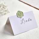 UNIQOOO Wax Seal Stickers - Eucalyptus Wedding Invitation Envelope Seal Stickers, 50 Pcs Self- Adhesive Sage Green Stickers, Perfect for Invitation, Christmas, Gift Wrapping