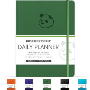 Panda Planner Pro A4 Daily Planner 2026  6 Month Undated Daily Productivity Planner with Large 8.5x11 Layouts, Weekly & Monthly Calendar Planner, Goal Tracker, Habit Tracker & Time Management Organizer  Dark Green