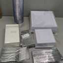 Festiva 350Pcs Silver Plates - Silver Square Plastic Plates 9 .5" and 6" - serve for 50 guests include 50 Cups 50Plastic Cutlery 50Hand Napkins Perfect for Party&Wedding&Birthday&Easter Day