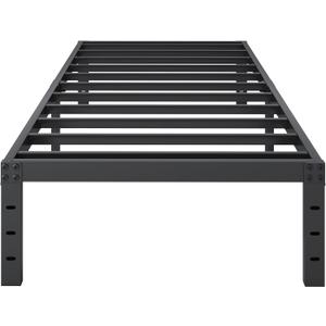 SHLAND Twin Bed Frames, 14 Inch High Metal Platform Bed Frame Mattress Foundation with Steel Slats Support, No Box Spring Needed, No Noise, Easy Assembly