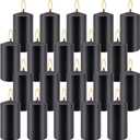 Set of 20 | 2X 4 inch Tall Pillar Candles, Soy Wax. Perfect for Dinner, Home Decoration, Party, Wedding.(Black)