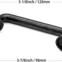 Rustic Black Metal Barn Door Cabinet Handles and Drawer Pulls, 3.86 inch (96mm) Hole Center, Pack of 10 (Pack 10)