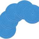 uxcell 8 Inches Trivets for Hot Dishes, Heat Resistant Lake Blue Trivets for Hot Pots and Pans, 5 Pcs Cotton Hot Pads Coasters Mat for Countertops, Cooking