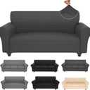 Stretch Couch Covers for 3 Separate Cushion Couch Sofa -Living Room Couch Sofa Cover,Washable Sofa Slipcover,Pet Friendly Furniture Protector with Elastic Bottom,Universal Fit for Home(Gray,Sofa)