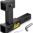 Tirol 2 inch Hitch Extender,Dual Hitch Extension Fits for 2 Receiver Extends Adjustable Max Length to 10,Fits All Standard 2" Receivers for Cargo Carrier Bike