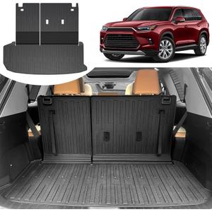 Cargo Liner for 2025 2024 Grand Highlander Accessories, Cargo Mat Seat Backrest 2 in 1 Mat All-Weather TPE Back Seat Protector Trunk Mat for Grand Highlander Accessories