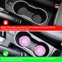 Zpana 4PCS Bling Car Cup Holder Coaster, Anti-Slip Silicone Vehicle Insert Mat with Crystal Rhinestone, 2.75 Inch Diamond Auto Drink Cup Coasters Accessories, Universal Fit (Pink)