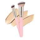 Makeup Brushes Dpolla Pro Foundation Brush and Flawless Concealer Brush Perfect for Any Look Premium Luxe Hair Contour Brush Perfect for Blending Liquid,Buffing,Cream,Sculpting,Mineral Makeup(Pink)