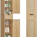 Iwell 66.9" Tall Bathroom Storage Cabinet with 2 Doors & 1 Drawer, 11.8"D
