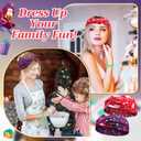 24 Pcs Christmas Party Favors Christmas Headbands Silicone Bracelets Set Xmas Headbands Rubber Bracelets for Xmas Gifts Accessories Holiday Party Supplies(Classic Style)