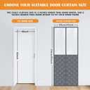 2 Sets Magnetic Thermal Insulated Curtains for 38" x 83" Doors with Clear Window Winter Thicken Quilted Oxford Cotton Waterproof Door Cover for Cold Weather(Grid, Transparent Gray)