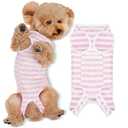 Comprehensive Post-Surgery Dog Recovery Suit: Premium Cotton Protective Wound Care Shirt for Puppies, Cats, and Small Pets - Ensuring Ultimate Comfort, Unrestricted Mobility XL (XL-(17~24lb) | Chest(~19.5"), Pink and White Striped)