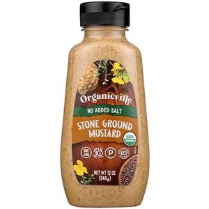 ORGANICVILLE Organic Salt Free Mustard, 12 OZ, BB Date: 08/27/2025