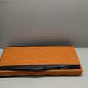 30 Inches Storage Ottoman Bench, Storage Bench with Wooden Legs for Living Room Ottoman Foot Rest Removeable Lid for Bedroom End of Bed, Linen Fabric, Orange