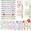 30 Sets Christian Bible Verse Pens Gifts Bulk with Bookmarks Inspirational Scripture Pens Religious Ballpoint Pen with Black Ink Floral Design for Prayers Women Church Gifts (Floral)