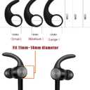 LMS Universal Ear Fins, Premium Memory Foam Earbuds Tips, Silicone Eartips - 3 Pairs Each, 2 Cord Clips