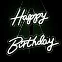 28x6 inch Happy Birthday Neon Sign Art Wall Lights for Beer Bar Club Bedroom Hotel Pub Cafe Wedding Birthday Party Gifts_White