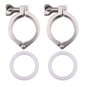 DERNORD Stainless Steel 304 Single Pin Heavy Duty Tri-clamp with Wing Nut for Ferrule TC (2 Inch Tri-clamp Size: 2 Pack)