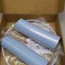 Lamp Shades Set of 2, Drum Lampshade for Table Lamps Floor Lamp, 13" Top X 13" Bottom X 10" High Blue Large Line Fabric Lamp Shades, Easy Assembly Replacement Lampshades