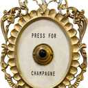 Press for Champagne Button - Mini Door Ring Bell, Themed Decor Wall Plaque Ornament Gift for Party, Christmas, Home, Bedroom, Hotel