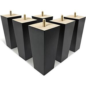 AORYVIC 6 inch Furniture Legs Black Couch Legs Set of 6 Ottoman Replacement Sofa Legs for Sectional, Dresser, Recliner, Nightstand