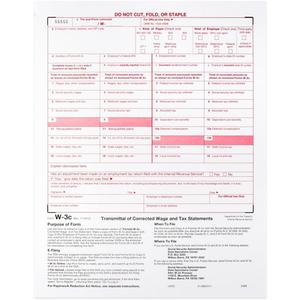 2025 W-3C Transmittal of Corrected Income Tax Forms ~ Wage Correction Forms ~ Wage and Tax Statements, W3 C Forms, Compatible with QuickBooks and Accounting Software, for Laser or Inkjet Printers
