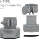 2pcs 1.25" to 1.5" Type B Pool Hose Adapter, Plastic Type B Pool Hose Connector for Filter Pumps