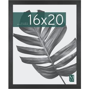 MCS Studio Gallery 16x20 Poster Frame Black Woodgrain Engineered Wood, Vertical & Horizontal Wall Hanging Large Picture Frame for Photos, Posters & Art Prints (1-Pack)