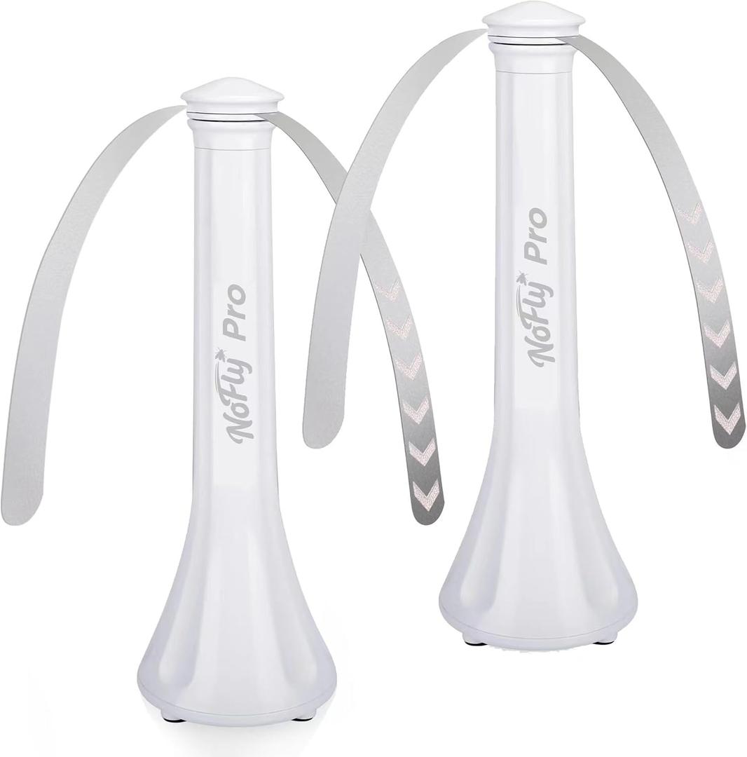 Fly Fans for Tables, Outdoor Fly Repellent Fna (White, 2 Pack)