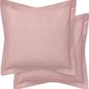 Cotton Metrics Heavy Quality European Square Pillow Shams Set of 2 Blush Pink 600TC 100% Organic Cotton Euro Pillow Shams 22x22 Pillow Cover, Cushion Cover Euro Size (Euro 22x22, Blush Pink)