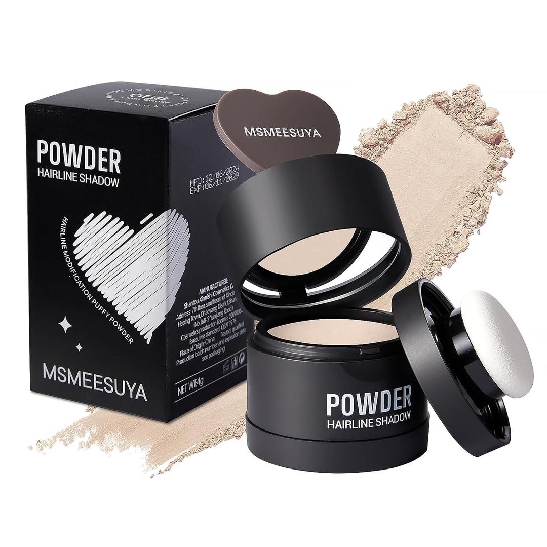 2 x Hairline Powder Instantly, Fill In Fine or Root Touch up powder,Thinning Hair Instantly Thicker Touch Up for Windproof&Sweatproof, Darkroot touch up for Men & Women (LIGHT BLONDE0.14Ounce)