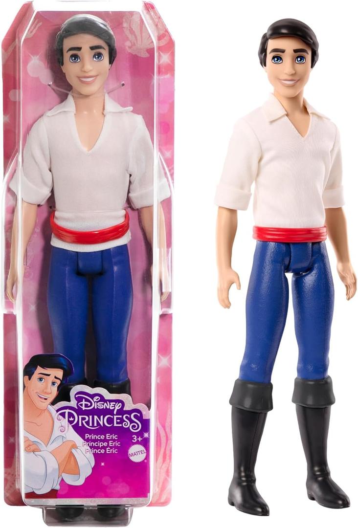 Mattel Disney Princess Toys, Prince Eric Posable Fashion Doll in Signature Outfit, Inspired by The Little Mermaid Movie